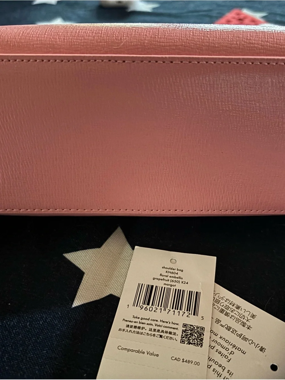 kate spade pink embossed floral crossbody with cardholder NWT